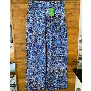 SAMPLE! Bal Harbour Palazzo Pants Bright Navy Taverna Tile Allover